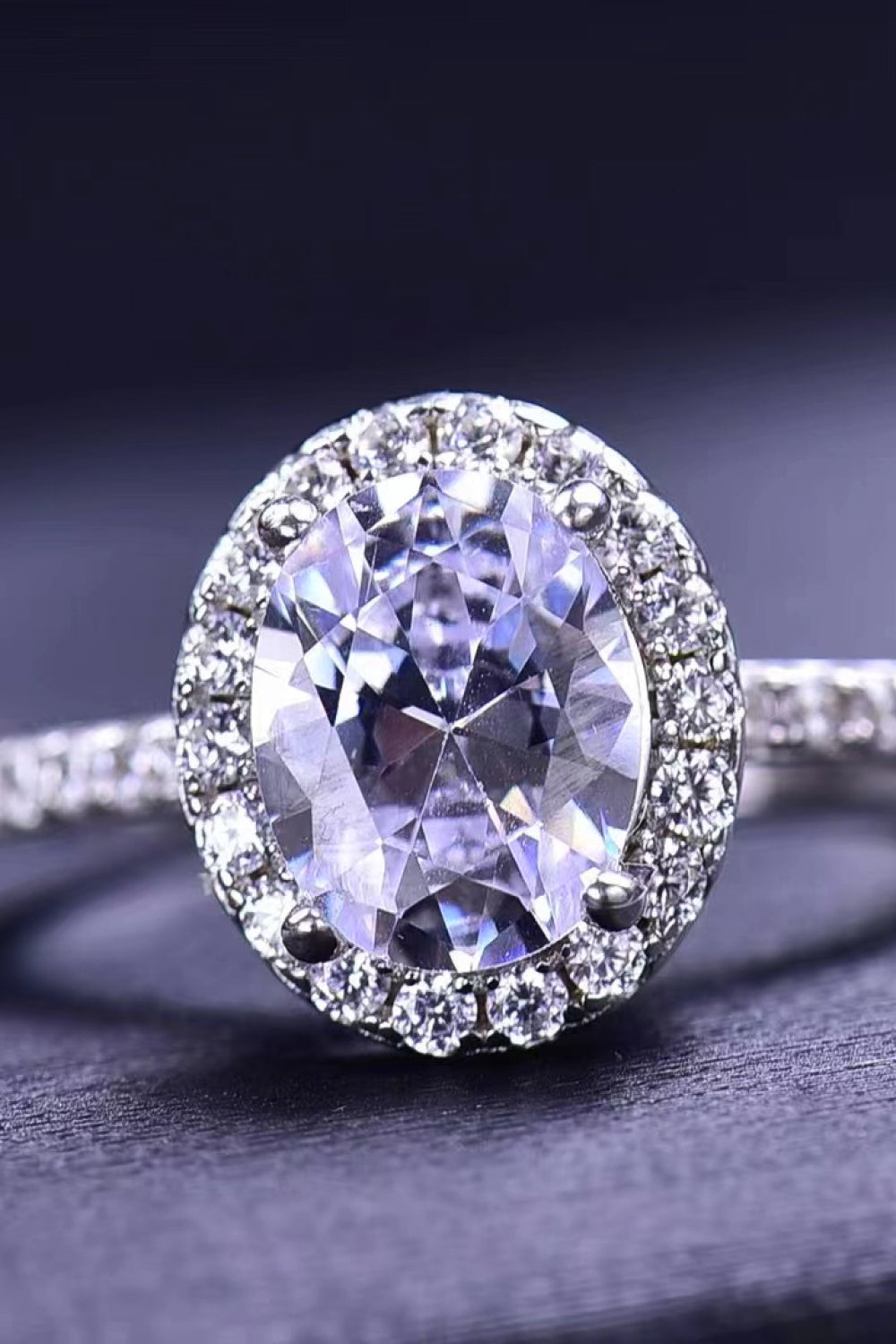 Oval Perfection Ring 2 Carat Moissanite Platinum-Plated