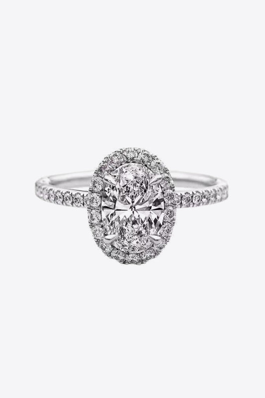 Oval Perfection Ring 2 Carat Moissanite Platinum-Plated