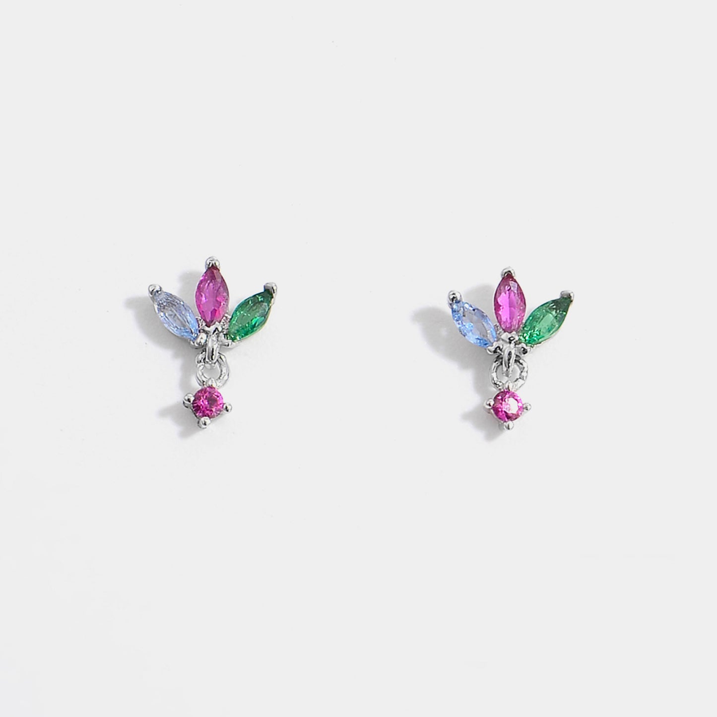 Inlaid Zircon S925 Geometric Stud Earrings
