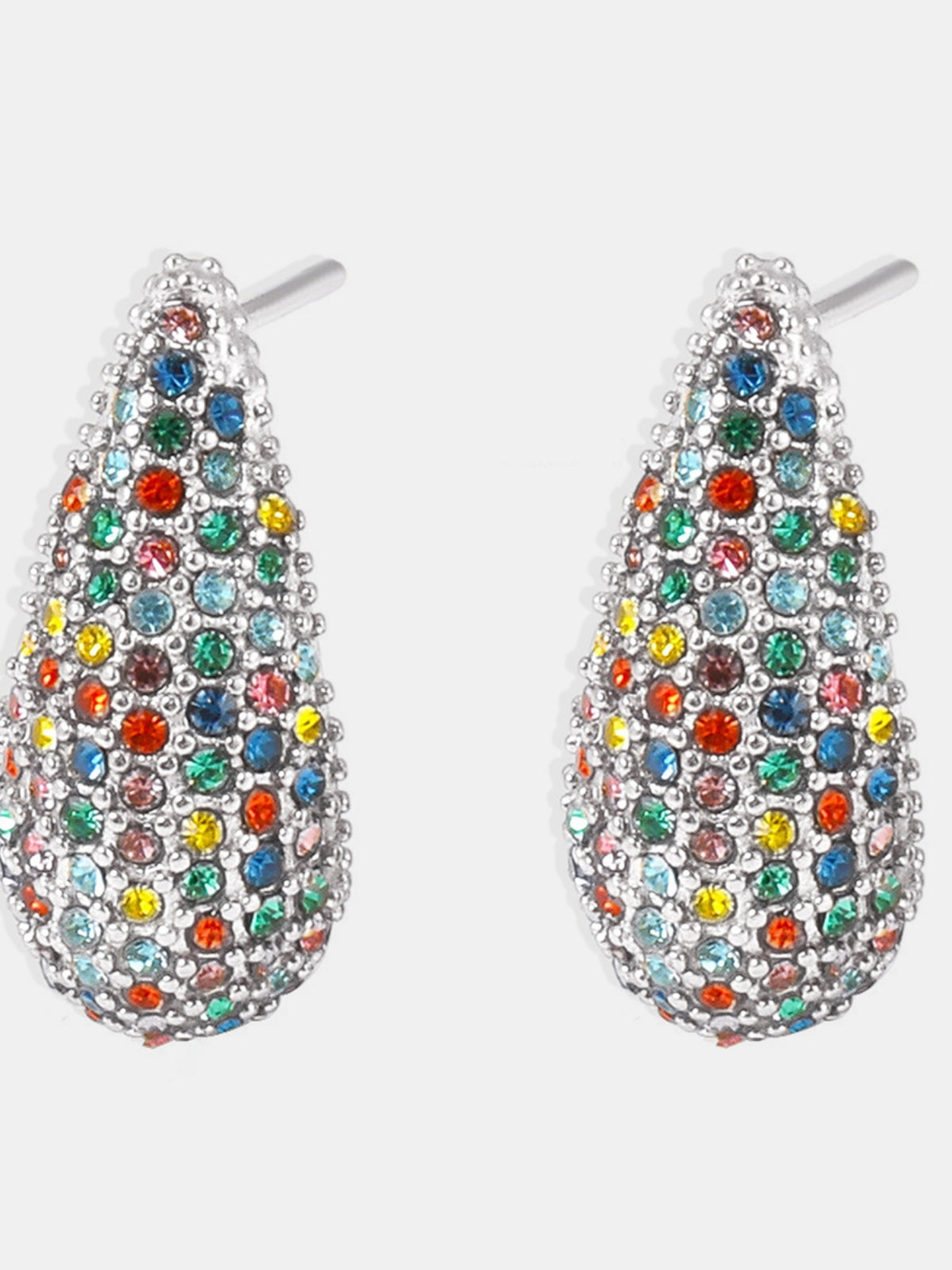 Multi Color Zircon Teardrop Earrings