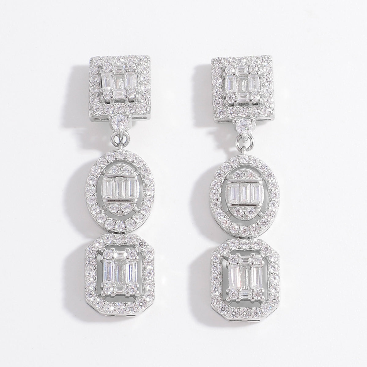 Tiffani Inlaid Zircon Earrings in 925 Sterling Silver