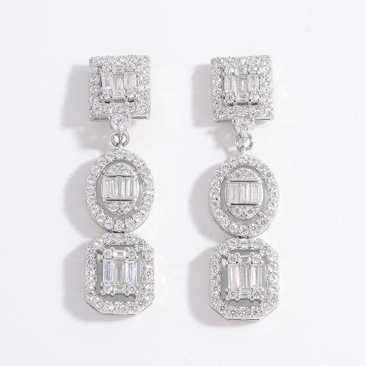 Tiffani Inlaid Zircon Earrings in 925 Sterling Silver