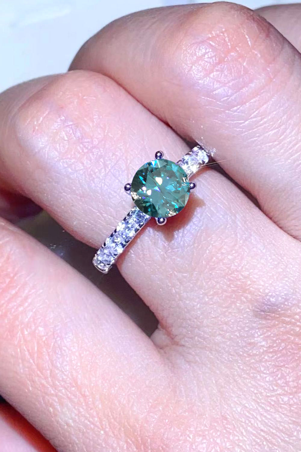 Skylight Royale 1K Moissanite Ring Zircon Accents