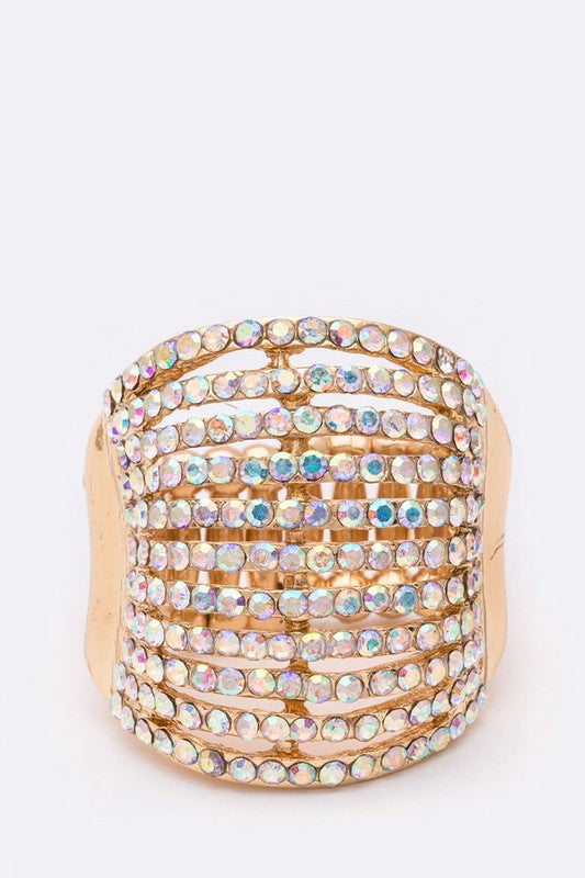 Layers of Crystal Stacks Ring