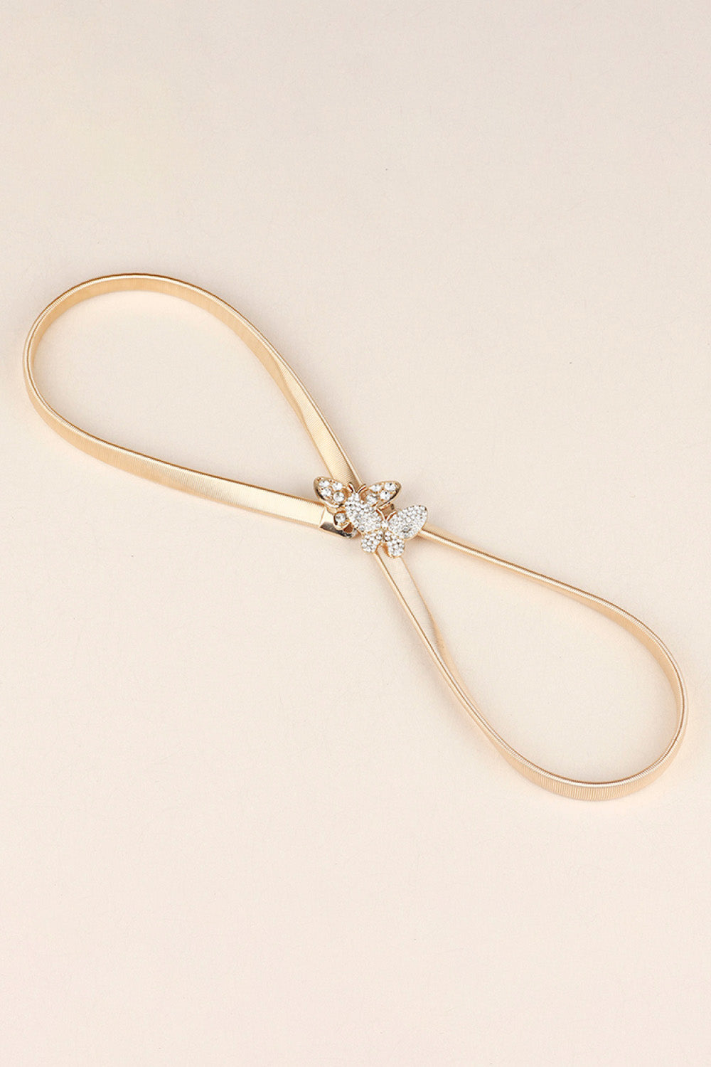 Mariposa & Rhinestone  Elastic Metal Belt