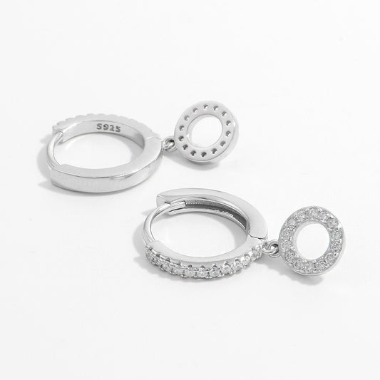 Sterling Elegance Dangle Hoop Earrings