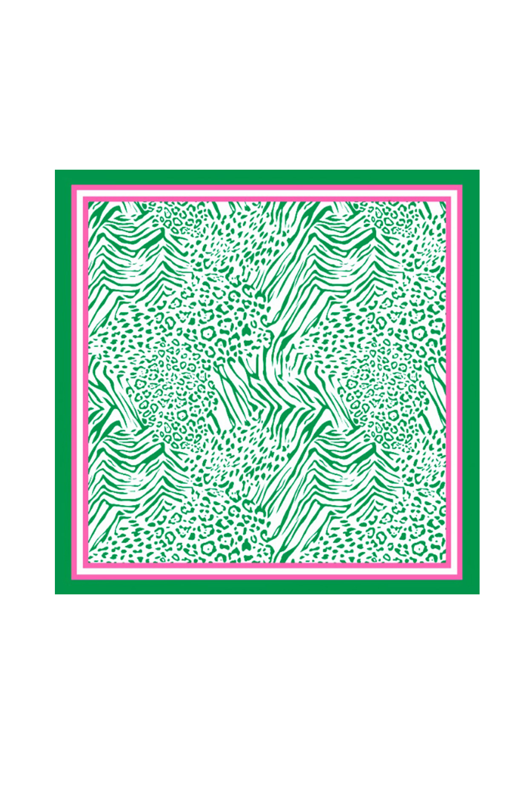 Pink and Green Animal Print Scarf