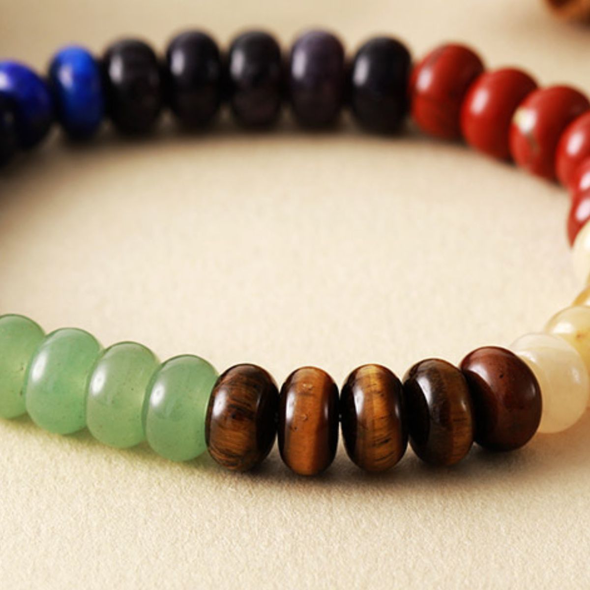 Multi Color Natural Stone Bead Bracelet
