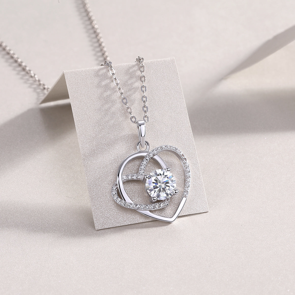 Twisted Hearts Moissanite Necklace