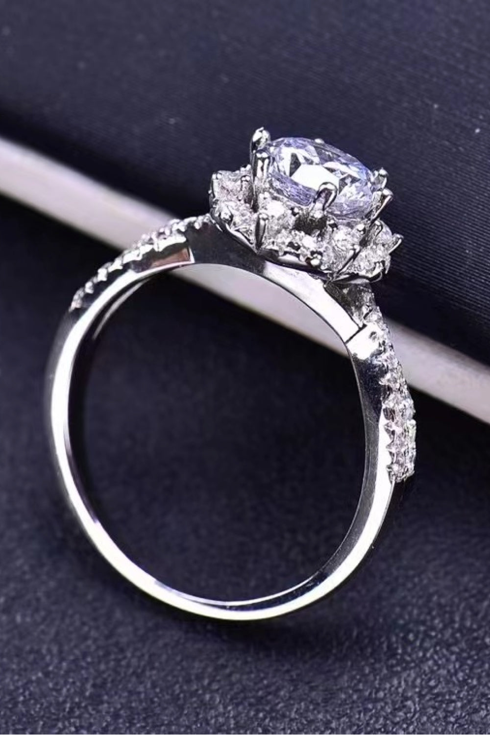 Blooming Tea Rose Moissanite Ring
