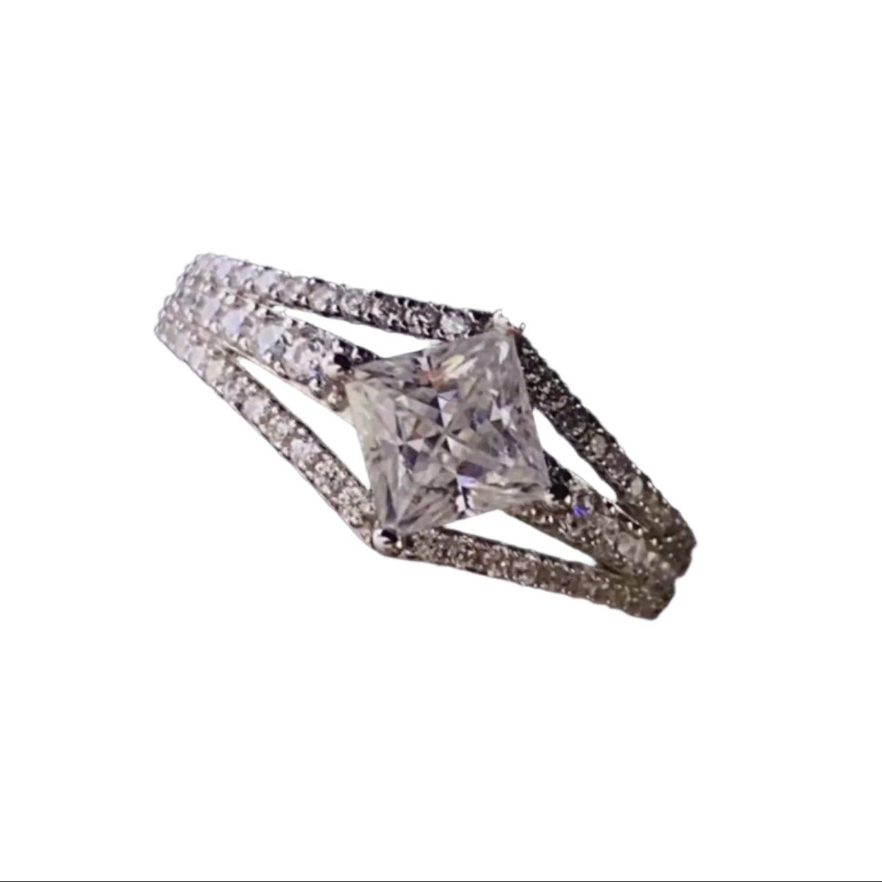 Spark of Hope Moissanite Ring in Platinum Plated 925 Sterling Silver