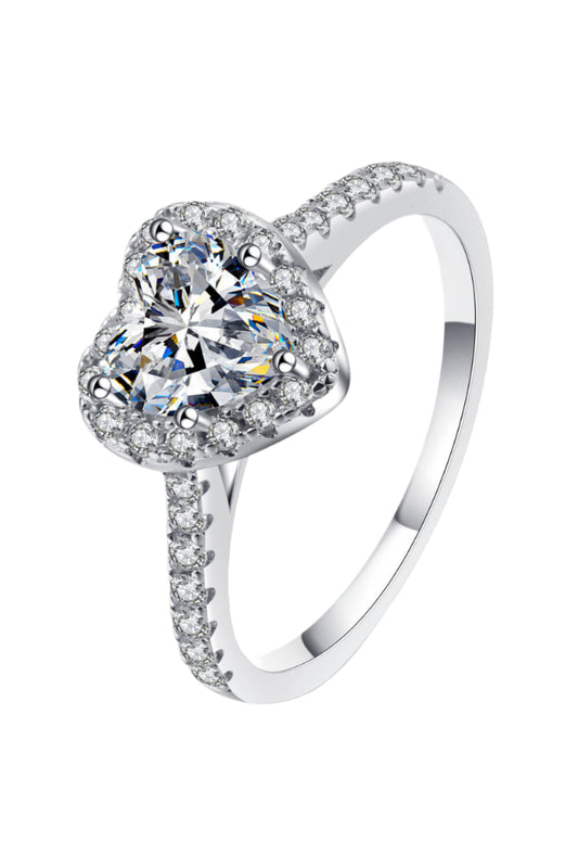 Heart-Shaped 1 Carat Moissanite Ring