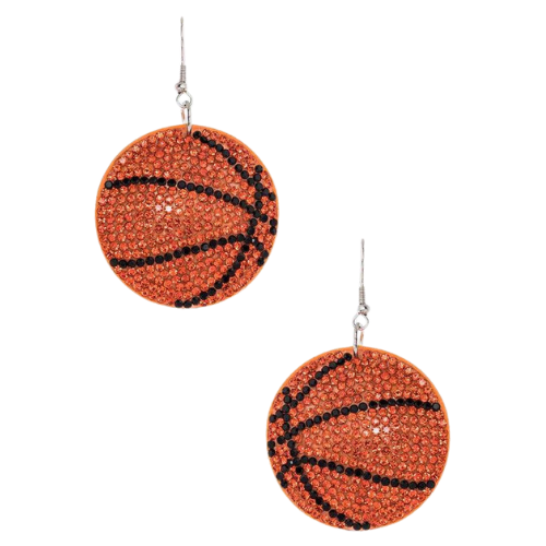 Rhinestone Basketball Pillow Earrings