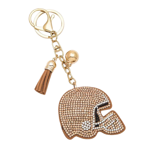 Varsity Helmet Crystal Keychain