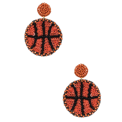 Beaded Basketball Iconic Earrings