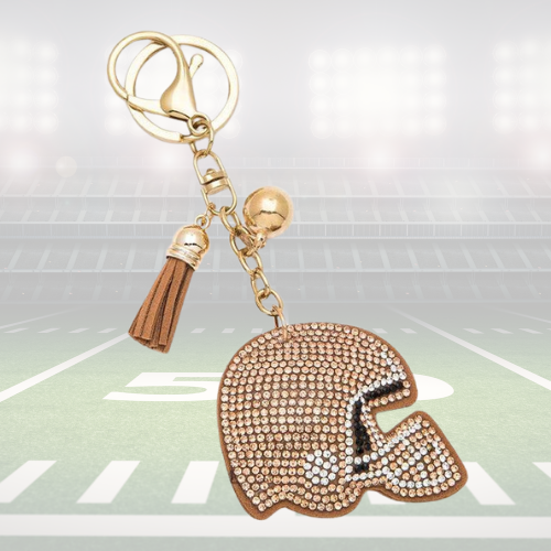 Varsity Helmet Crystal Keychain