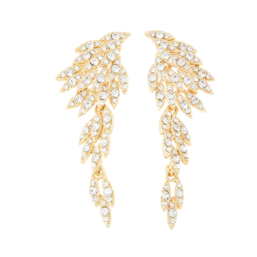 Ariel Feathered Rhinestone Earrings