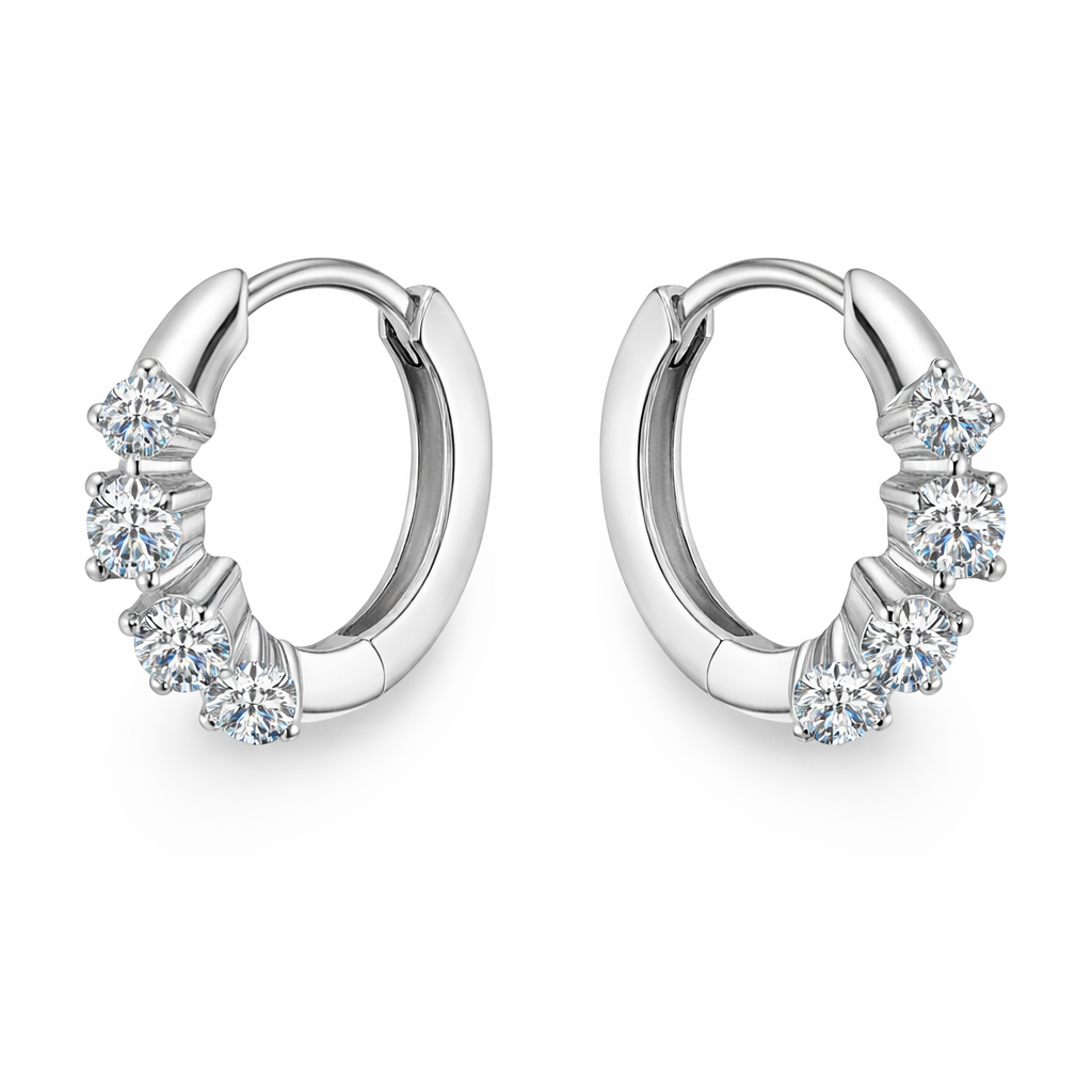 Everyday Shine Moissanite Huggies (925 Sterling Silver)