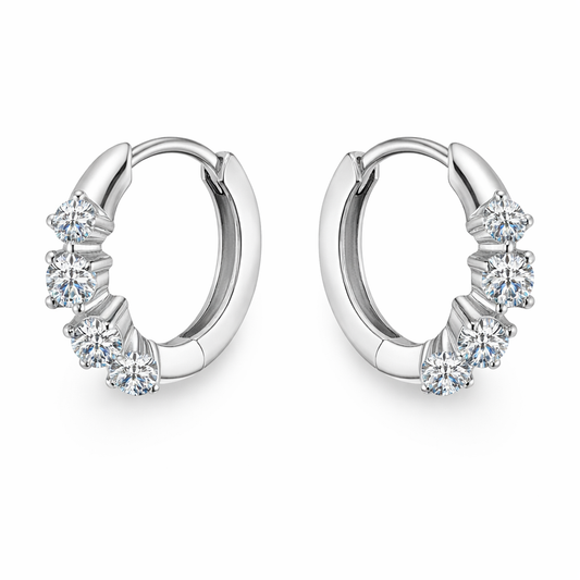 Everyday Shine Moissanite Huggies (925 Sterling Silver)