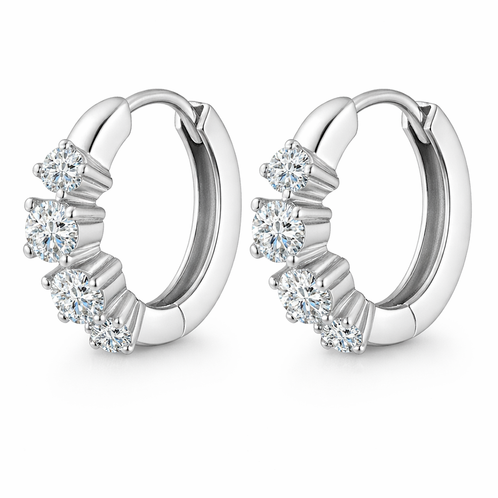 Everyday Shine Moissanite Huggies (925 Sterling Silver)