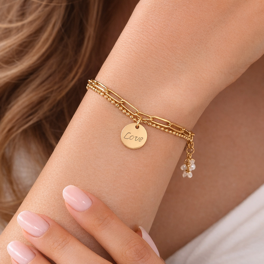 18K Gold-Plated Love Letter Charm Bracelet
