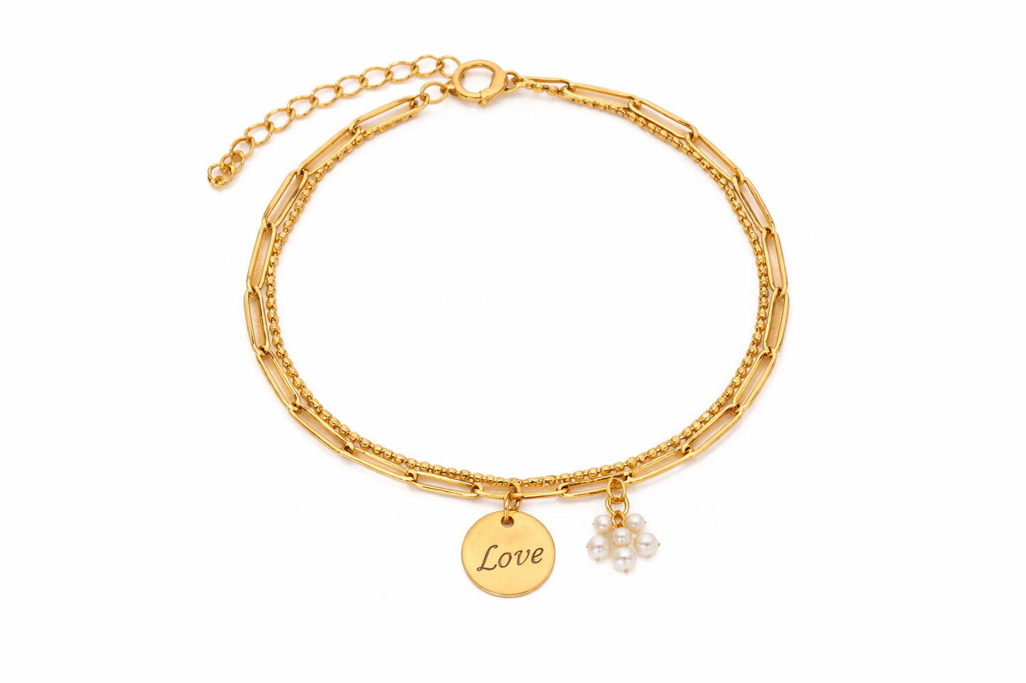18K Gold-Plated Love Letter Charm Bracelet