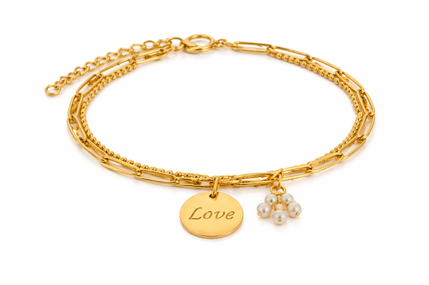 18K Gold-Plated Love Letter Charm Bracelet