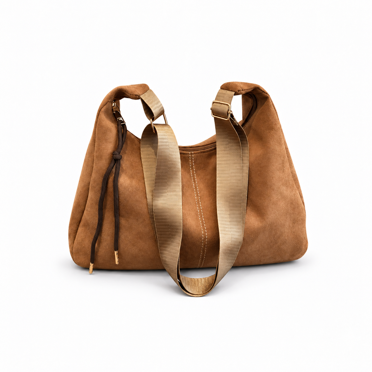 Adjustable Strap Suede Crossbody Bag | Medium Everyday Hobo Bag