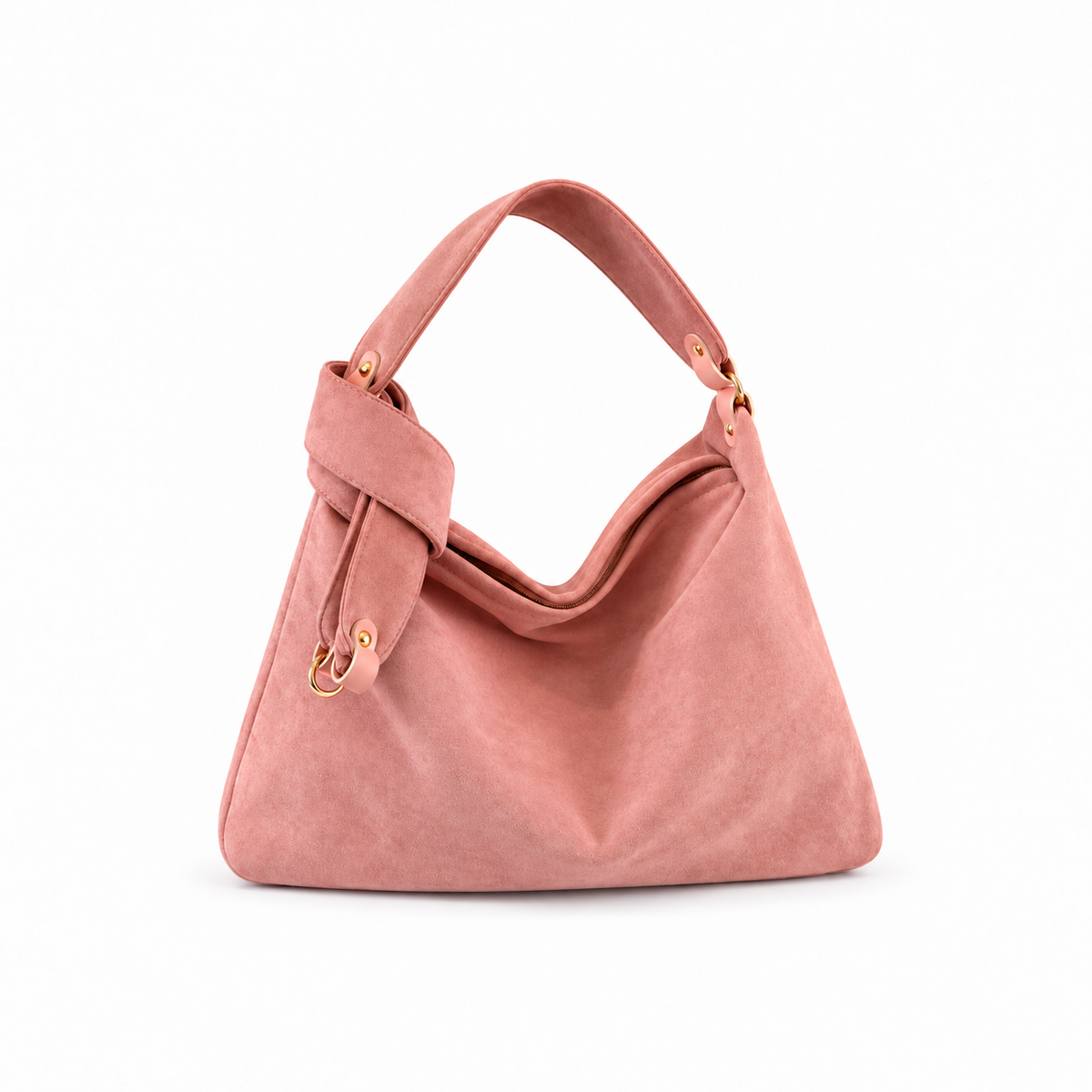 Large Suede Knot Shoulder Bag | Slouchy Hobo Handbag