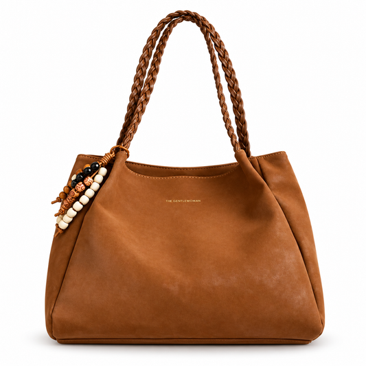 Braided Strap Suede Shoulder Bag | Medium Boho Handbag