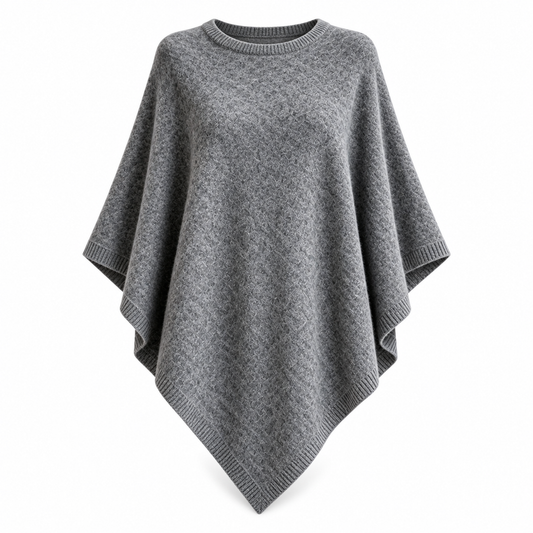 Women’s Asymmetrical Poncho Top | Lightweight Draped Tunic | One Size