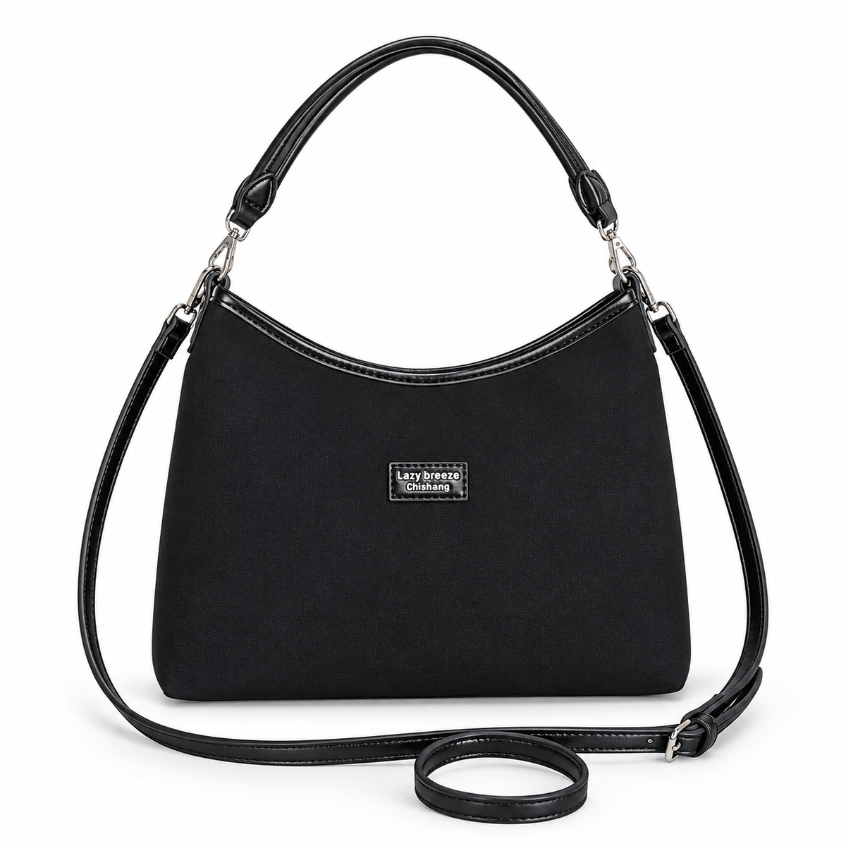 Medium Suede Shoulder Bag – Hobo Handbag with Removable Crossbody Strap