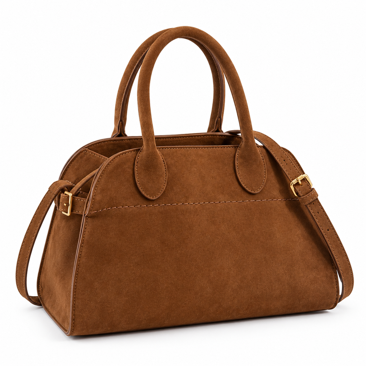 Classic Suede Satchel Convertible Top Handle & Crossbody Bag