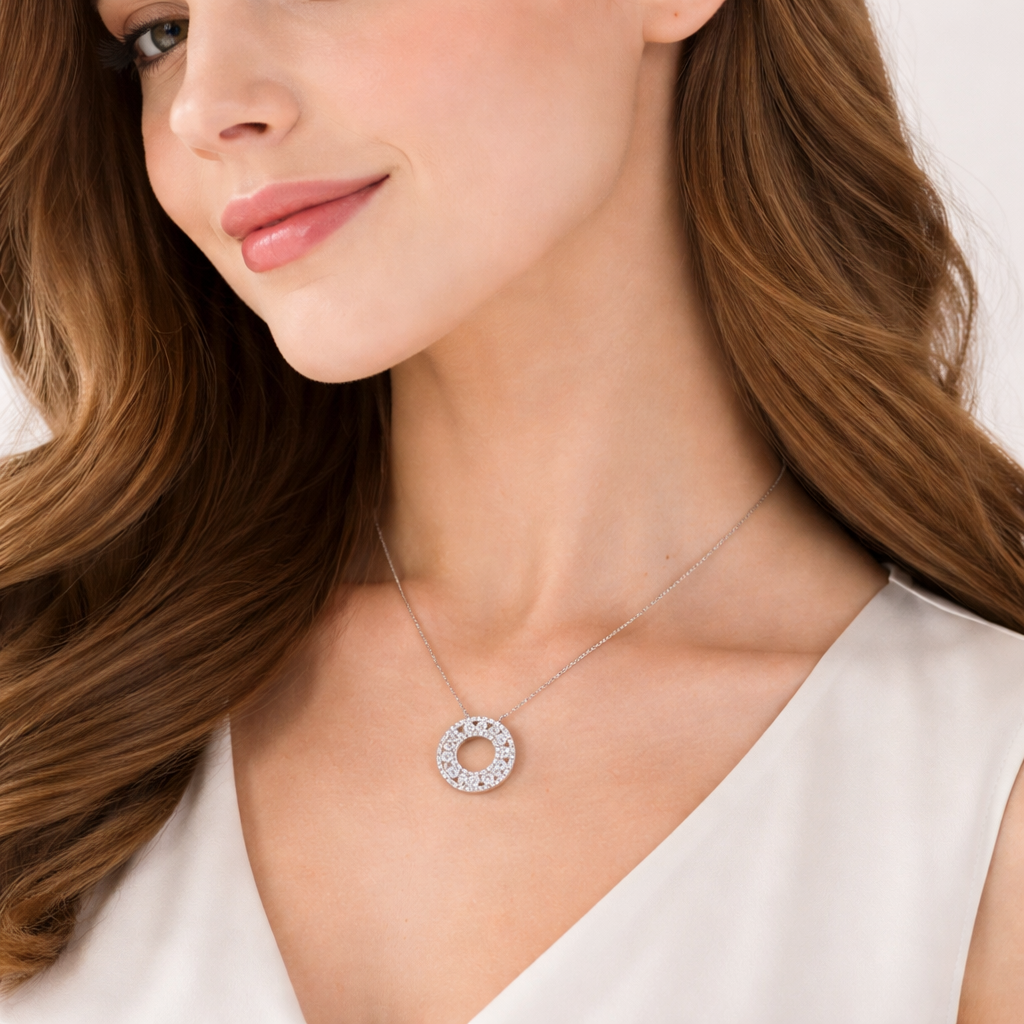 Ring of Fire Moissanite Pendant Necklace