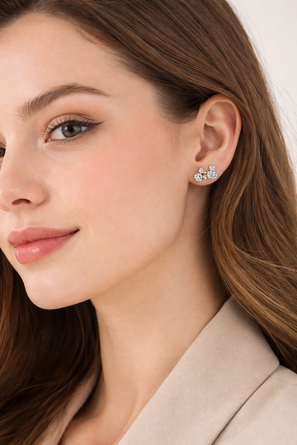 Trinity Cluster Moissanite Earrings