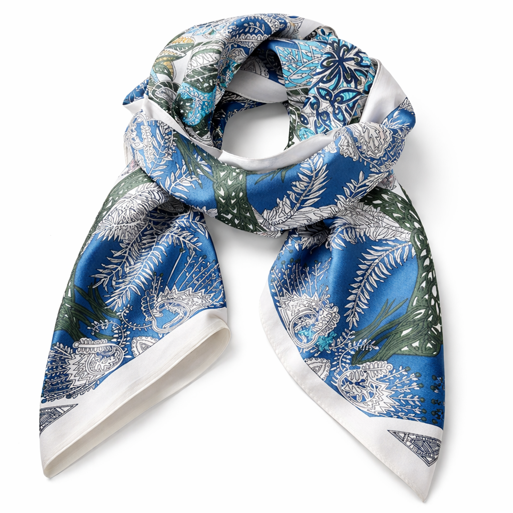 Soft Floral Satin Scarf