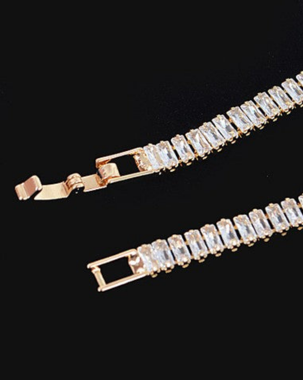 Inlaid Baguette Tennis Bracelet