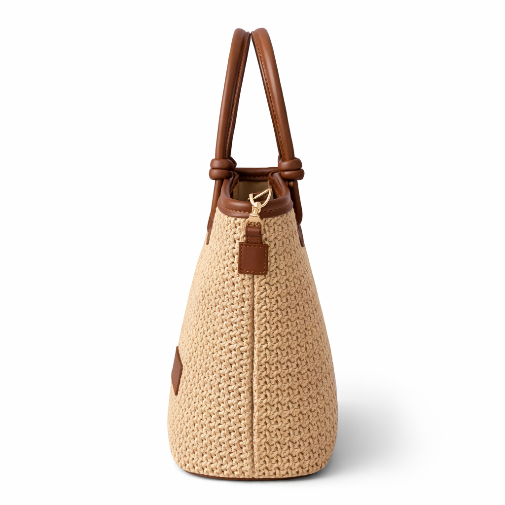 Mini Straw Tote and Crossbody Bag