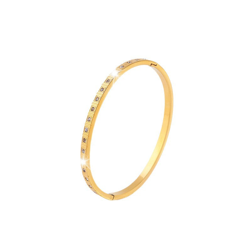 Charm & Dazzle Square Hinged Bangle Bracelet