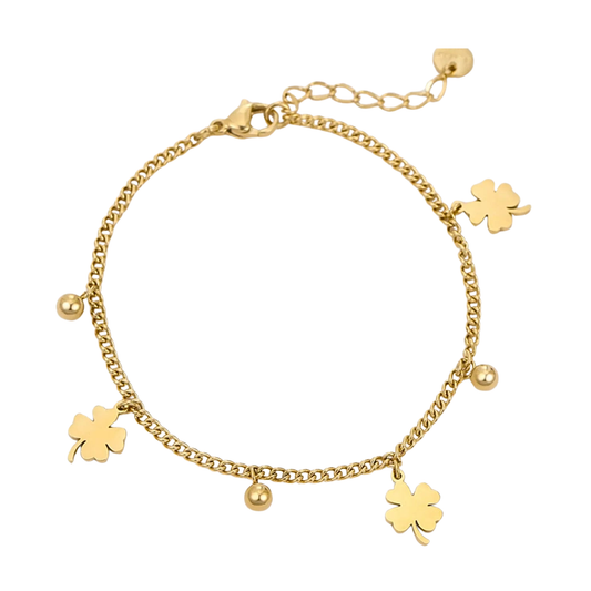 Four Leaf Clover Charm Bracelet Stainless Steel