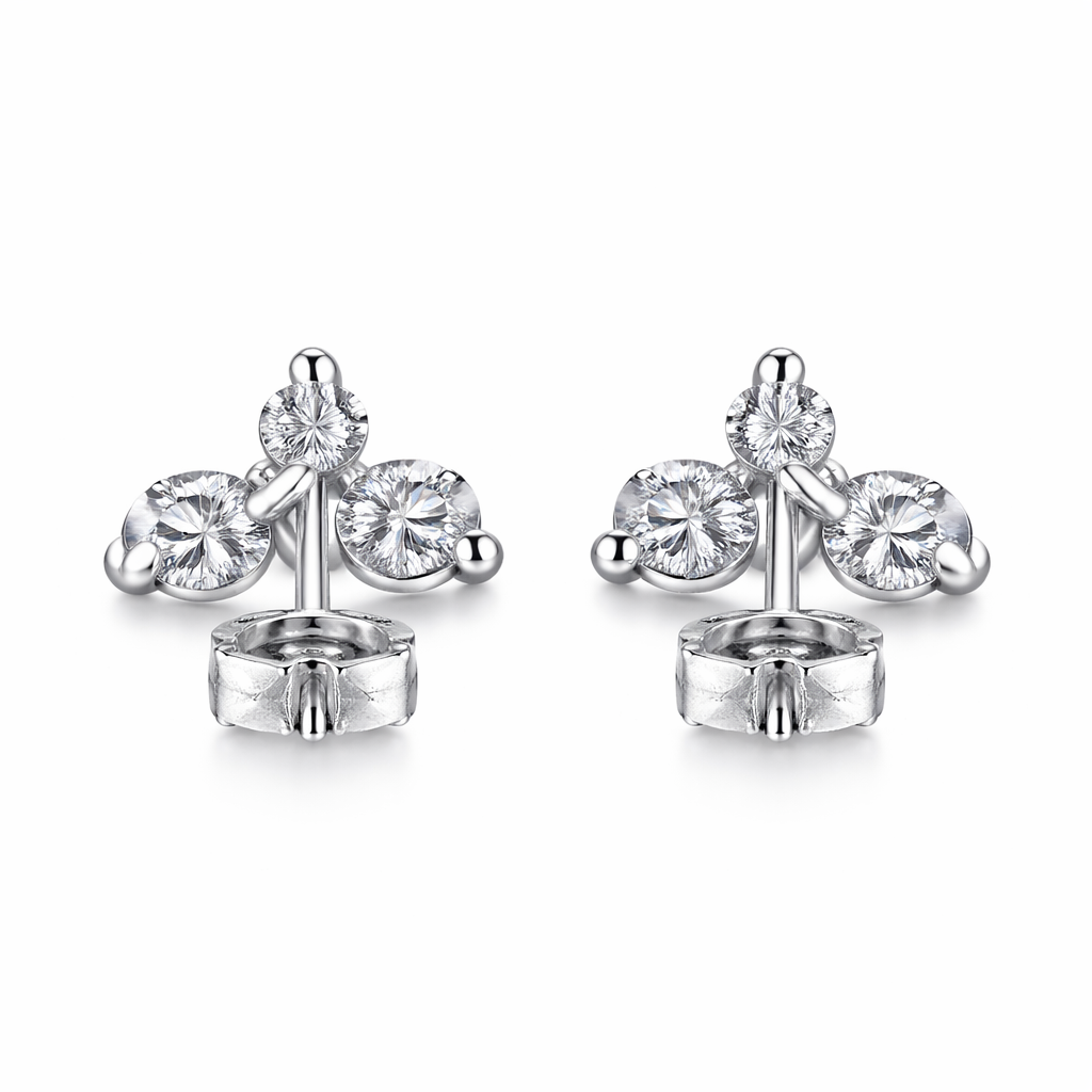 Trinity Cluster Moissanite Earrings