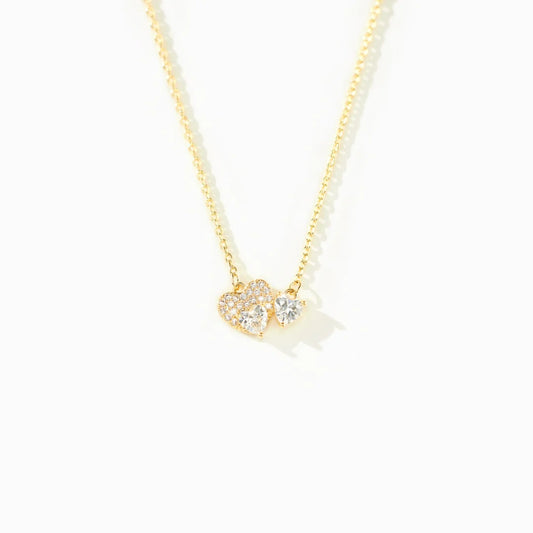 Market Dazzling Duo Zircon Heart Necklace