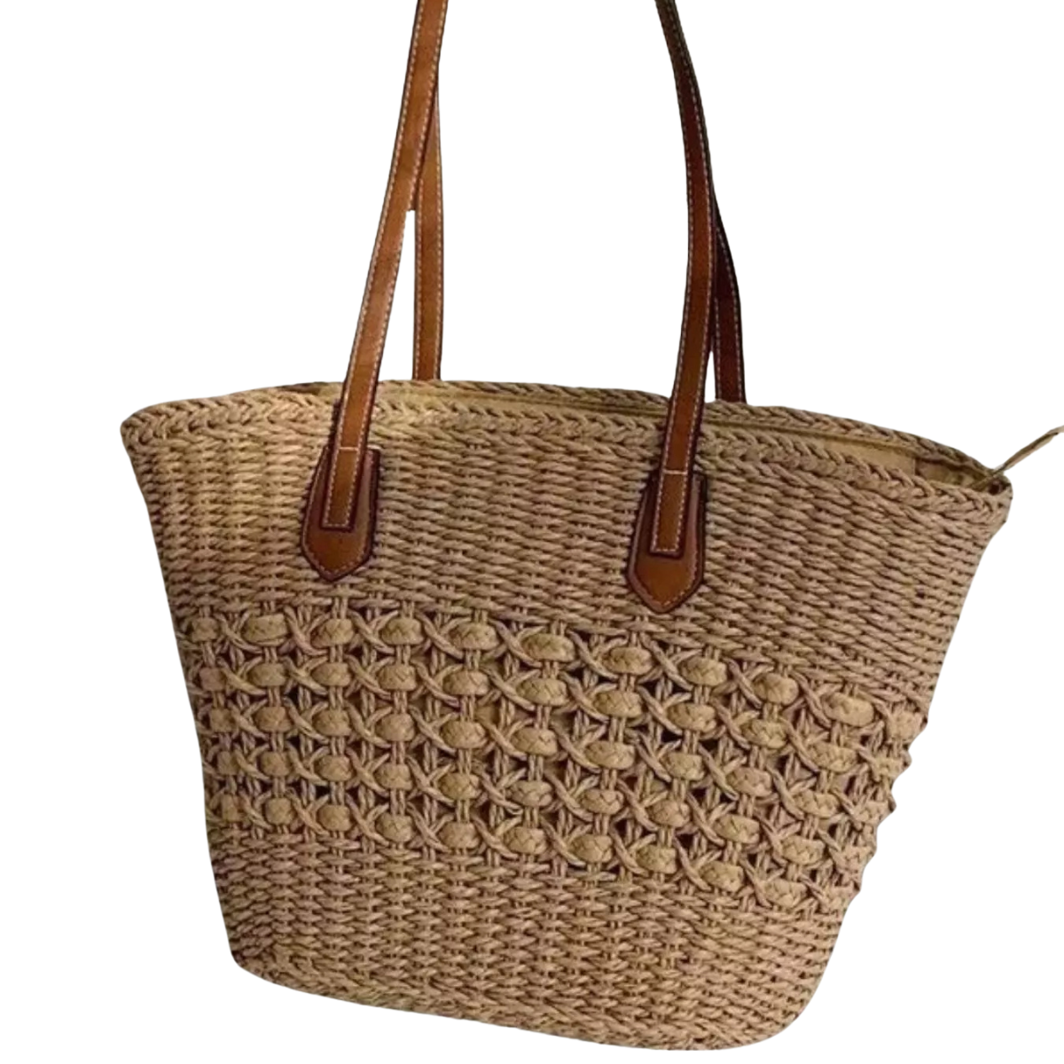 Seaside Woven Carryall Shoulder Bag