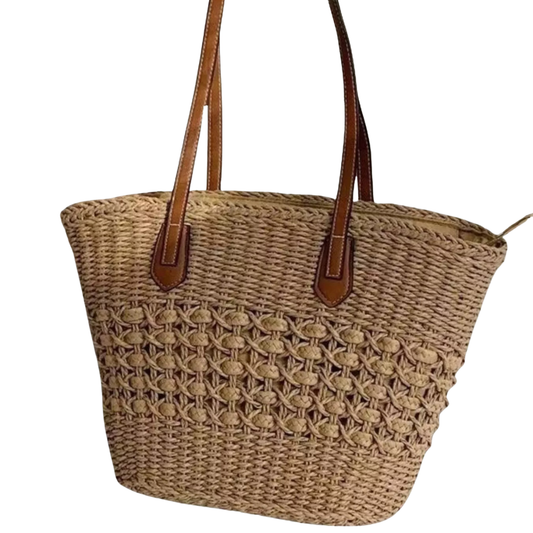 Seaside Woven Carryall Shoulder Bag