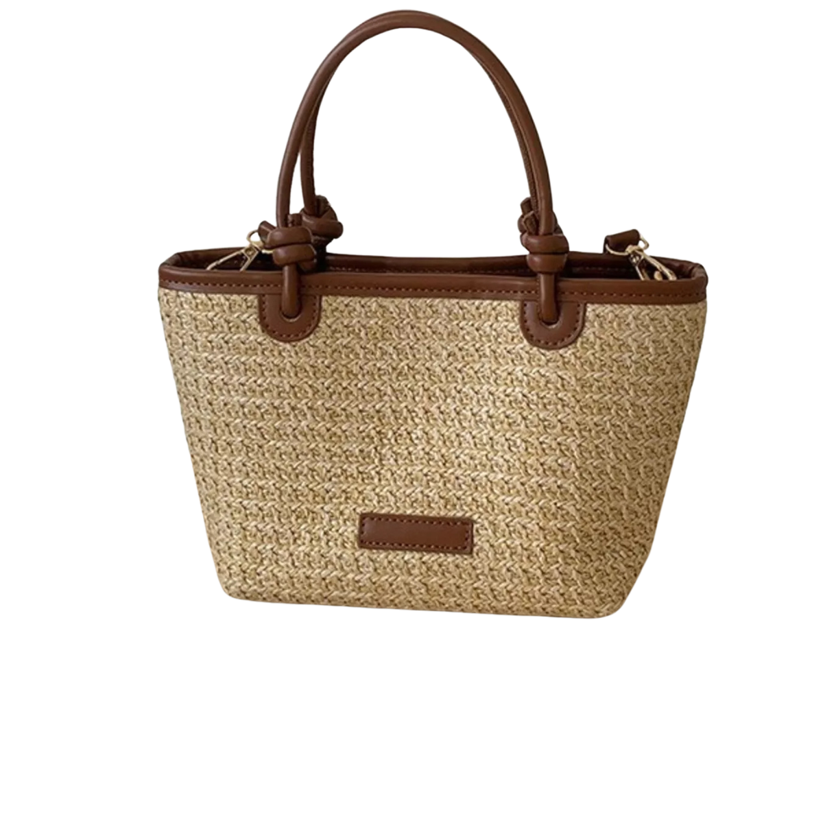 Mini Straw Tote and Crossbody Bag