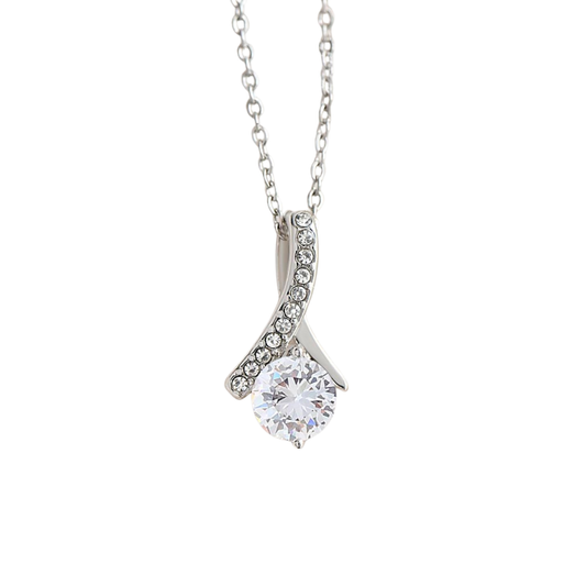 Class of 2026 Graduation Necklace for Her | Petite Ribbon Pendant & Inspirational Message Card | Charm & Dazzle