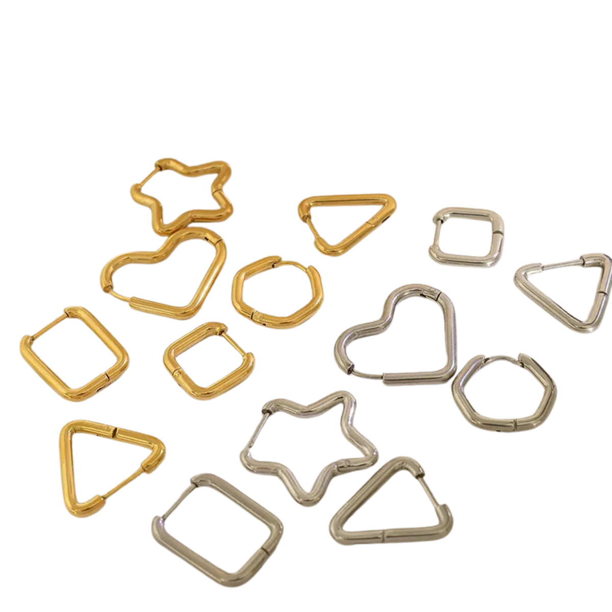 Fun Shapes Titanium Steel Huggie Earrings