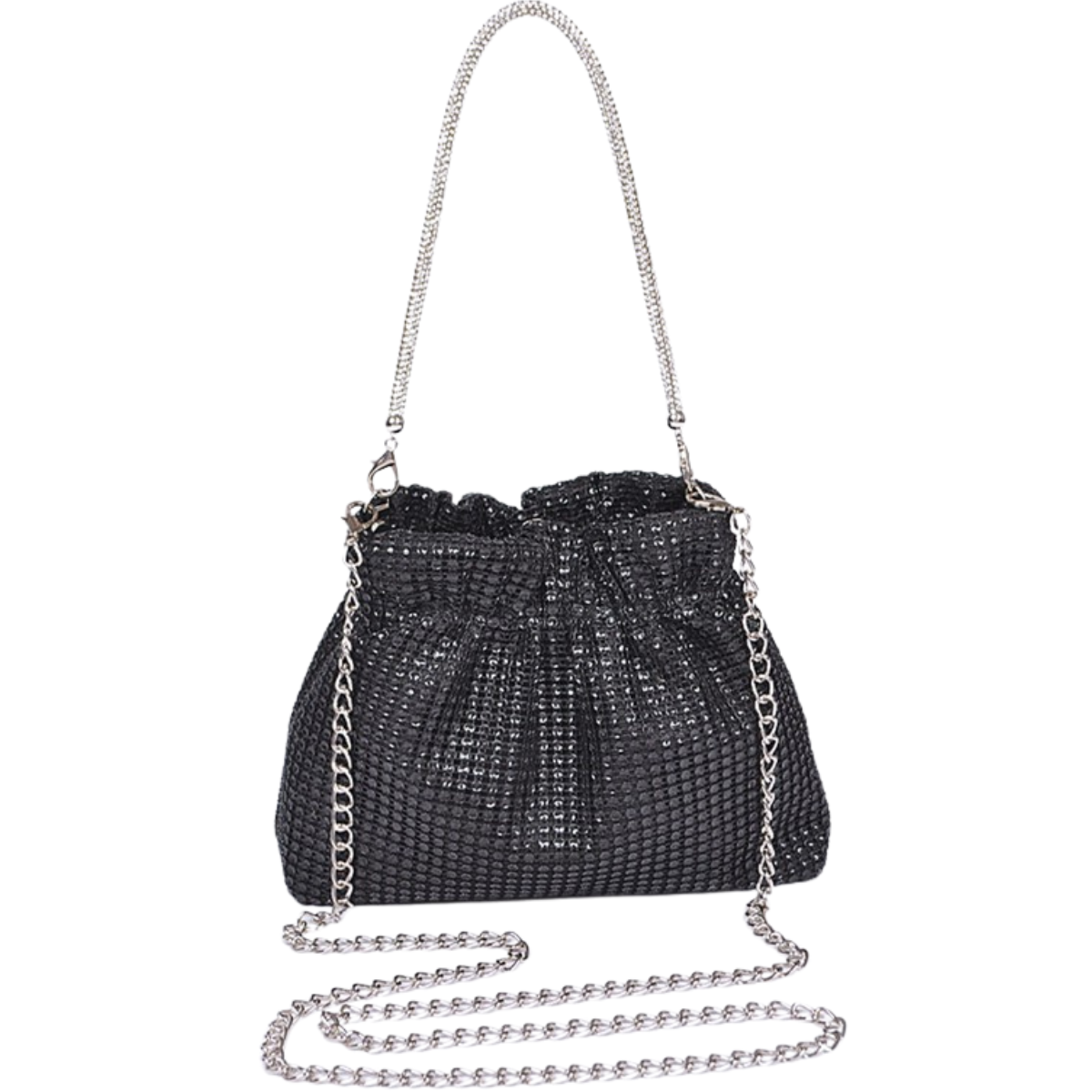 Metallic Mesh Crossbody Swing Bag