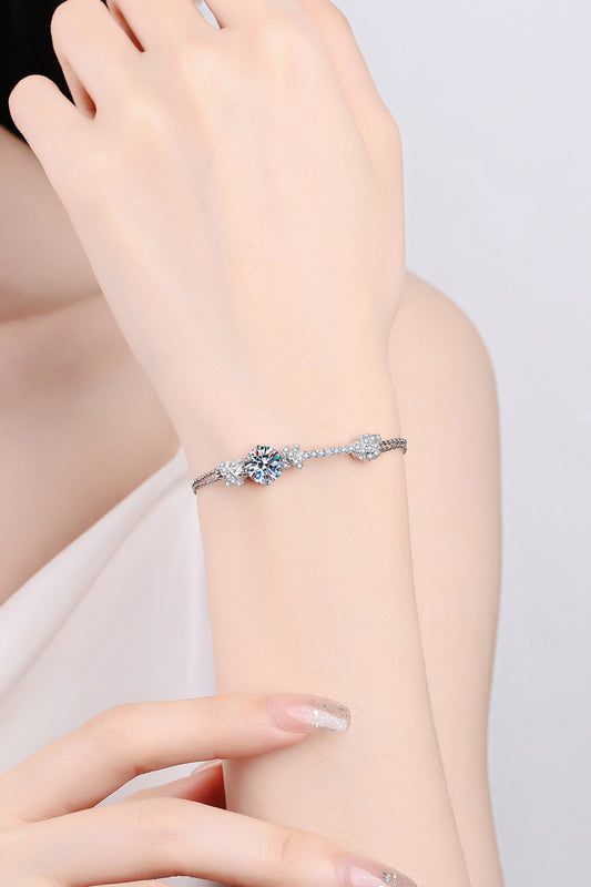 Minimalist Charm Bracelet 2K Moissanite in 925 Sterling Silver