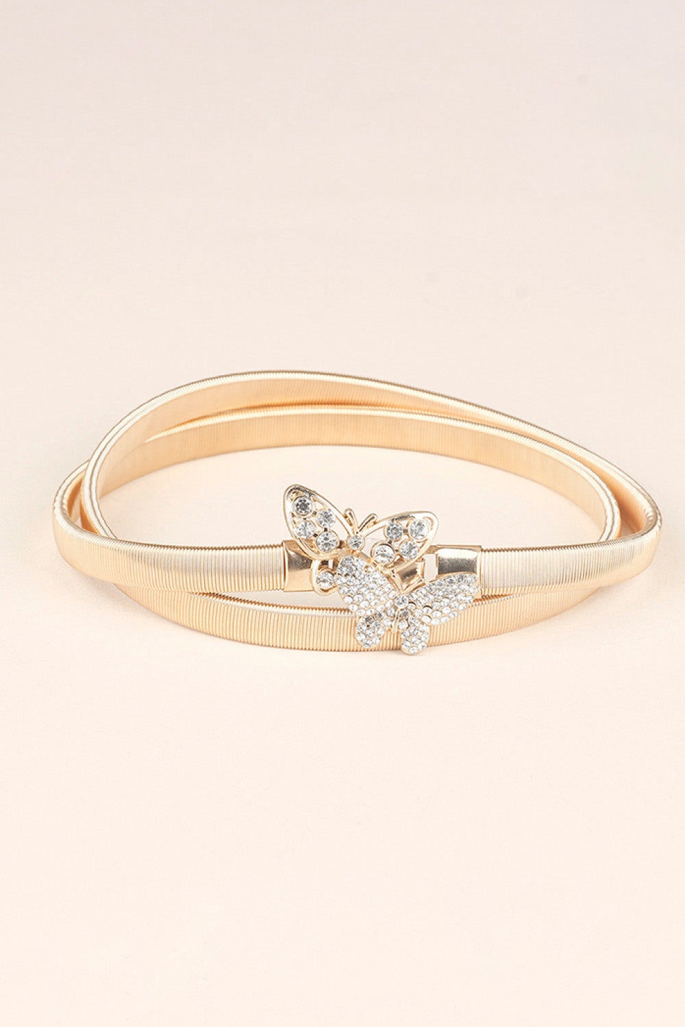 Mariposa & Rhinestone  Elastic Metal Belt